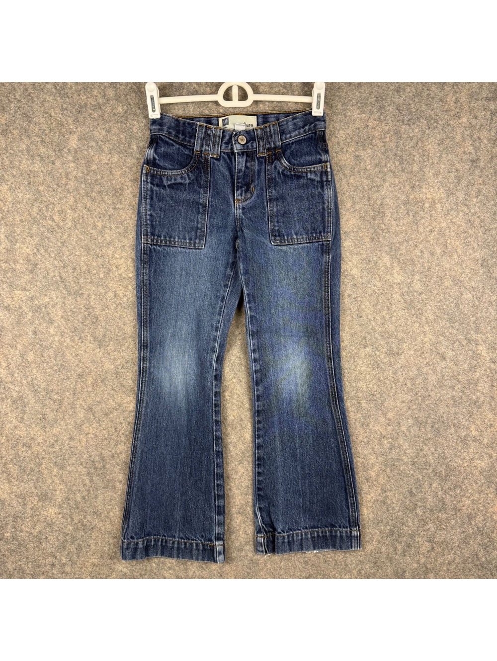 GAP Flare Blue Denim Jeans Adjustable Waist Glitter Sparkle Girl’s Size 8 273